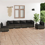 ZNTS 6 Piece Garden Lounge Set with Cushions Poly Rattan Grey 3102205