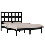 ZNTS Bed Frame without Mattress Black 120x200 cm Solid Wood Pine 3104477