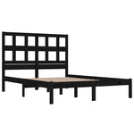 ZNTS Bed Frame without Mattress Black 120x200 cm Solid Wood Pine 3104477