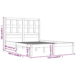 ZNTS Bed Frame without Mattress Black 120x200 cm Solid Wood Pine 3104477
