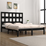 ZNTS Bed Frame without Mattress Black 120x200 cm Solid Wood Pine 3104477