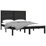 ZNTS Bed Frame without Mattress Black 120x200 cm Solid Wood 3104607