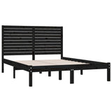 ZNTS Bed Frame without Mattress Black 120x200 cm Solid Wood 3104607