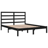 ZNTS Bed Frame without Mattress Black 120x200 cm Solid Wood Pine 3104932