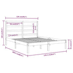 ZNTS Bed Frame without Mattress Black 120x200 cm Solid Wood Pine 3104932