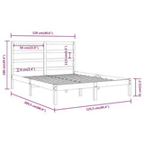 ZNTS Bed Frame without Mattress Black 120x200 cm Solid Wood Pine 3104932