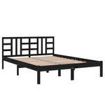 ZNTS Bed Frame without Mattress Black 120x200 cm Solid Wood 3105404