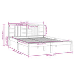 ZNTS Bed Frame without Mattress Black 120x200 cm Solid Wood 3105404