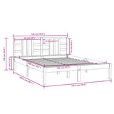 ZNTS Bed Frame without Mattress Black 120x200 cm Solid Wood 3105404