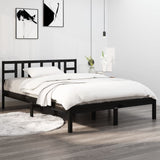 ZNTS Bed Frame without Mattress Black 120x200 cm Solid Wood 3105404