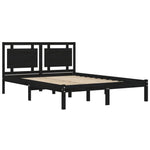 ZNTS Bed Frame without Mattress Black 120x200 cm Solid Wood 3105534