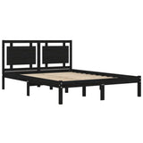 ZNTS Bed Frame without Mattress Black 120x200 cm Solid Wood 3105534