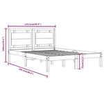 ZNTS Bed Frame without Mattress Black 120x200 cm Solid Wood 3105534