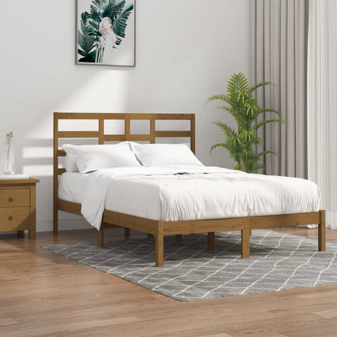 ZNTS Bed Frame Honey Brown Solid Wood 160x200 cm 3105808