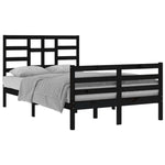 ZNTS Bed Frame Black Solid Wood 120x200 cm 3105859