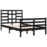 ZNTS Bed Frame Black Solid Wood 120x200 cm 3105859