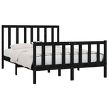 ZNTS Bed Frame without Mattress Black 120x200 cm Solid Wood 3106832