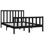 ZNTS Bed Frame without Mattress Black 120x200 cm Solid Wood 3106832