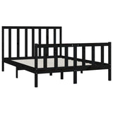 ZNTS Bed Frame without Mattress Black 120x200 cm Solid Wood 3106832