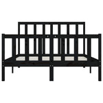 ZNTS Bed Frame without Mattress Black 120x200 cm Solid Wood 3106832