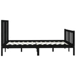 ZNTS Bed Frame without Mattress Black 120x200 cm Solid Wood 3106832