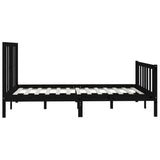 ZNTS Bed Frame without Mattress Black 120x200 cm Solid Wood 3106832