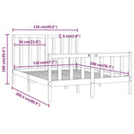 ZNTS Bed Frame without Mattress Black 120x200 cm Solid Wood 3106832