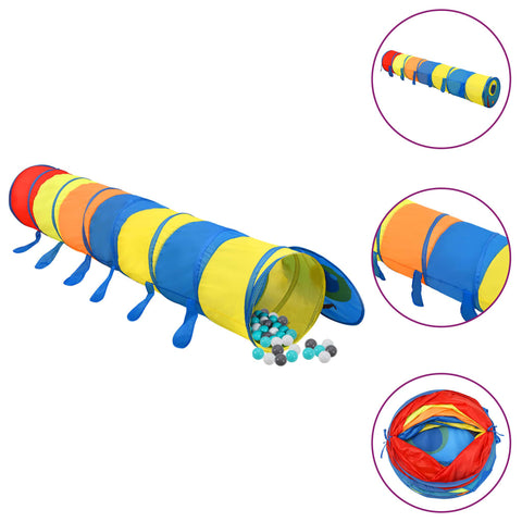 ZNTS Children Play Tunnel with 250 Balls Multicolour 245 cm Polyester 3107761