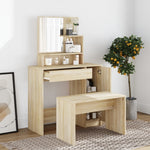 ZNTS Dressing Table with Mirror Sonoma Oak 86.5x35x136 cm 802960