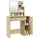 ZNTS Dressing Table with Mirror Sonoma Oak 86.5x35x136 cm 802960