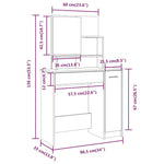 ZNTS Dressing Table with Mirror Sonoma Oak 86.5x35x136 cm 802960