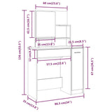 ZNTS Dressing Table with Mirror Sonoma Oak 86.5x35x136 cm 802960