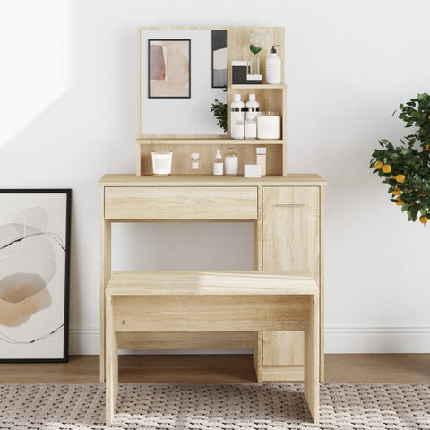 ZNTS Dressing Table with Mirror Sonoma Oak 86.5x35x136 cm 802960
