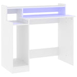 ZNTS Desk with LED Lights White 97x45x90 cm Engineered Wood 805552