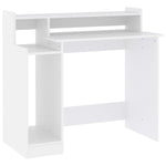 ZNTS Desk with LED Lights White 97x45x90 cm Engineered Wood 805552
