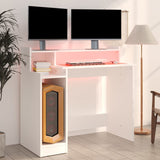 ZNTS Desk with LED Lights White 97x45x90 cm Engineered Wood 805552