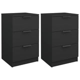 ZNTS Bedside Cabinets 2 pcs Black 40x36x65 cm 811271
