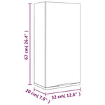 ZNTS Wall-mounted Bathroom Cabinet Concrete Grey 32x20x67 cm 811299