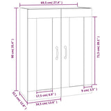 ZNTS Hanging Wall Cabinet Black 69.5x32.5x90 cm 812304