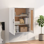 ZNTS Hanging Wall Cabinet High Gloss White 69.5x32.5x90 cm 812309