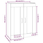 ZNTS Hanging Wall Cabinet High Gloss White 69.5x32.5x90 cm 812309