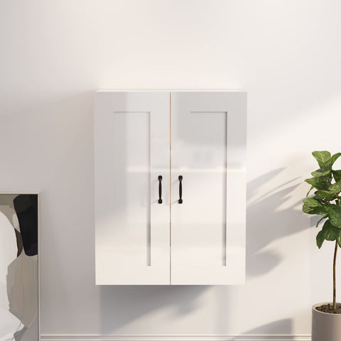 ZNTS Hanging Wall Cabinet High Gloss White 69.5x32.5x90 cm 812309