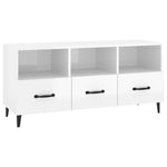 ZNTS TV Cabinet High Gloss White 102x35x50 cm Engineered Wood 812615