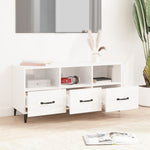 ZNTS TV Cabinet High Gloss White 102x35x50 cm Engineered Wood 812615