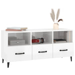 ZNTS TV Cabinet High Gloss White 102x35x50 cm Engineered Wood 812615
