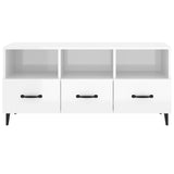 ZNTS TV Cabinet High Gloss White 102x35x50 cm Engineered Wood 812615