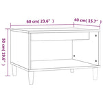 ZNTS Coffee Table Black 60x40x50 cm Engineered Wood 812673