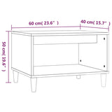 ZNTS Coffee Table Black 60x40x50 cm Engineered Wood 812673