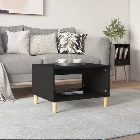 ZNTS Coffee Table Black 60x40x50 cm Engineered Wood 812673