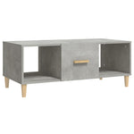 ZNTS Coffee Table Concrete Grey 102x50x40 cm Engineered Wood 812694